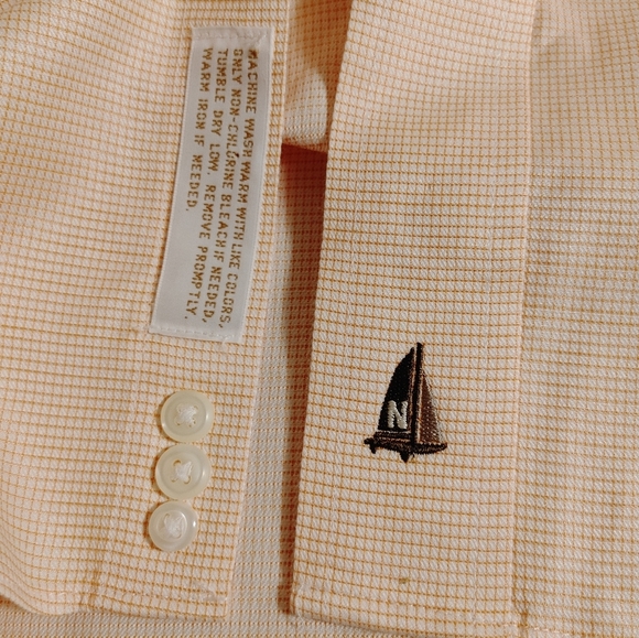 Nordstrom Orange‎ Men's Checkered Shirt 17/34 - Picture 4 of 5